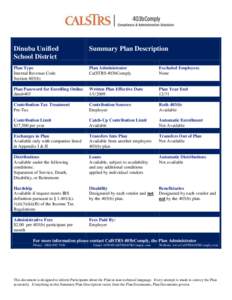 Dinuba Unified School District Summary Plan Description  Plan Type