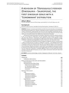 Journal of Systematic Palaentology 1 (3): 125–160 DOI: [removed]S1477201903001044 Printed in the United Kingdom Issued 6 November 2003  C The Natural History Museum