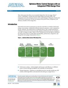 Optimize Motor Control Designs with an Integrated FPGA Design Flow WP[removed]White Paper