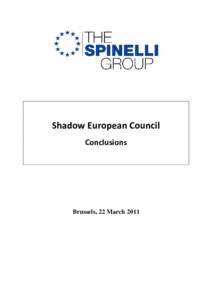 Shadow European Council Conclusions Brussels, 22 March 2011  Contents