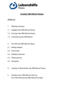 Konzept OBA-Beirat Passau Gliederung 1.  OBA-Beirat Passau