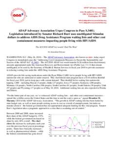 HIV/AIDS in the United States / AIDS Drug Assistance Programs / Ryan White CARE Act