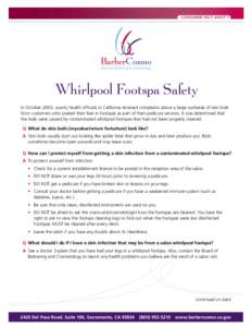 California Board of Barbering and Cosmotology - Whirlpool Footspa Safety