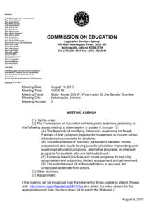 Members Rep. Robert Behning, Co-Chairperson Rep. Rhonda Rhoads Rep. Lloyd Arnold Rep. Woody Burton Rep. Edward Clere