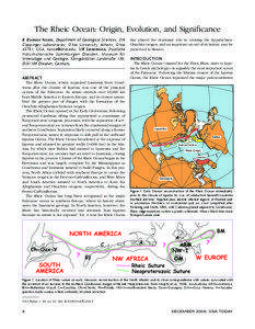 The Rheic Ocean: Origin, Evolution, and Significance R. Damian Nance, Department of Geological Sciences, 316 Clippinger Laboratories, Ohio University, Athens, Ohio