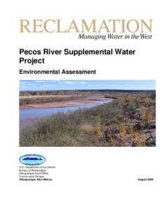 Pecos River Supplemental Water Project Environmental Assessment U.S. Department of the Interior Bureau of Reclamation