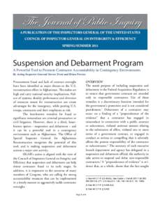 Suspension and Debarment Program Article