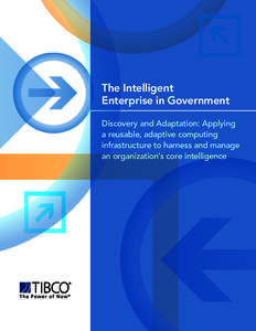 The Intelligent Enterprise in Government Discovery and Adaptation: Applying a reusable, adaptive computing infrastructure to harness and manage an organization’s core intelligence