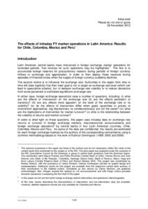 The effects of intraday FY market operations in Latin America: Results for Chile, Colombia, Mexico and Peru