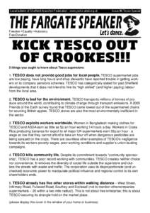 Local bulletin of Sheffield Anarchist Federation - www.yorks-afed.org.uk  Issue #6 Tesco Special