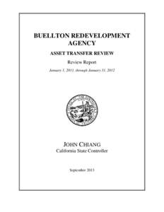 BUELLTON REDEVELOPMENT AGENCY ASSET TRANSFER REVIEW Review Report January 1, 2011, through January 31, 2012
