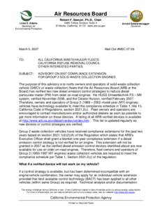 Air Resources Board Robert F. Sawyer, Ph.D., Chair Linda S. Adams Secretary for Environmental Protection