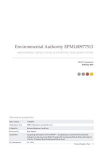 Application for amendment of an environmental authority - Application[removed]