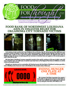 2013 July Newsletter The Food Bank of Northwest Louisiana has a mission to serve as a primary resource for fighting hunger in Northwest Louisiana.