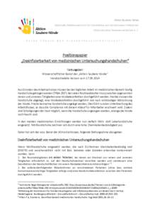 Aktion Saubere Hände Nationales Referenzzentrum für Surveillance von nosokomialen Infektionen Aktionsbündnis Patientensicherheit e. V. „