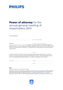 Power of attorney for the annual general meeting of shareholders 2014