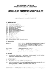 International Sailing Federation / International One Metre / Racing Rules of Sailing / British Isles Championship / Boating / Sailing / International Radio Sailing Association