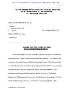 Case 4:14-cvRH-CAS Document 109 FiledPage 1 of 4 Page 1 of 4 IN THE UNITED STATES DISTRICT COURT FOR THE NORTHERN DISTRICT OF FLORIDA TALLAHASSEE DIVISION