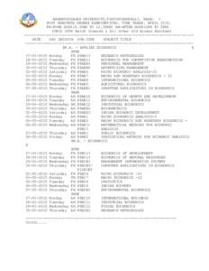 BHARATHIDASAN UNIVERSITY,TIRUCHIRAPPALLI. PAGE: 1 POST GRADUATE DEGREE EXAMINATIONS. TIME TABLE. APRILFN-FORE NOON(9.30AM TO 12.30PM) AN-AFTER NOON(2PM TO 5PM) (CBCS 2008 Batch Onwards & All Other Old Arrear Batch