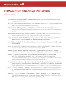 REIMAGINING REIMAGININGFINANCIAL INCLUSION Works Cited FINANCIAL
