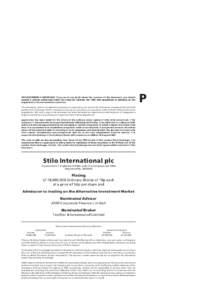 THIS DOCUMENT IS IMPORTANT. If you are in any doubt about the contents of this document, you should consult a person authorised under the Financial Services Act 1986 who specialises in advising on the acquisition of shar