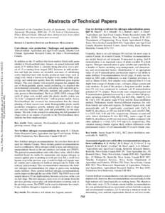 Abstracts of Technical Papers Can we develop a soil test for nitrogen mineralization potential? M. Sharifi1*, B. J. Zebarth1, D. L. Burton2, and C. A. Grant3. 1Agriculture and Agri-Food Canada, Potato Research Centre, PO