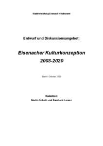 Stadtverwaltung Eisenach • Kulturamt  Entwurf und Diskussionsangebot: