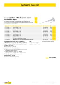 Fastening material  best wood Ejotherm STR U 2G screw-in anchor for insulation boards Pre-assembled screw-in anchor for insulation boards with a diameter of 8 mm. Universal screw-in anchor for countersunk and surface fix