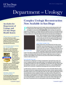 2013 | Vol. 6 | urology.ucsd.edu  Department of Urology Accolades for Department of Urology and