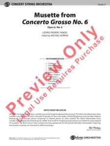 CONCERT STRING ORCHESTRA  Grade 4 Musette from Concerto Grosso No. 6