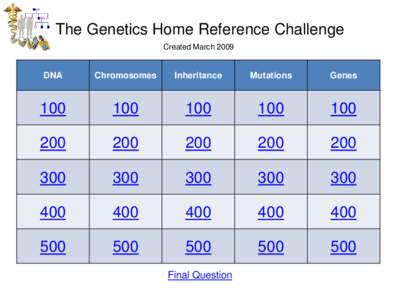 Genetics Home Reference Challenge