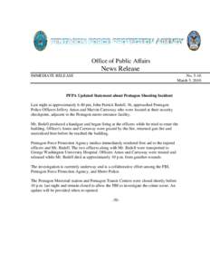 Office of Public Affairs  News Release IMMEDIATE RELEASE  No. 5-10