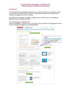 Help Copy for School Book Fair Homepage, CP Toolkit Release 8