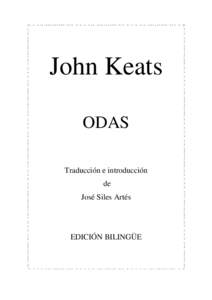 John Keats ODAS Traducción e introducción