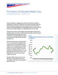 The Decline of Colorado’s Middle Class By David Madland and Keith Miller December 12, 2013  Colorado’s middle class is struggling. In the wake of the Great Recession, middle-class