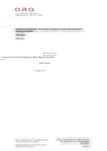 Proposal for accreditation of the Study Programme in Basic Medical Education, University of Geneva OAQ Report 4 MayProposal for accreditation of the Study Programme in