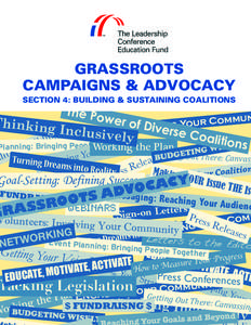 GRASSROOTS CAMPAIGNS & ADVOCACY SECTION 4: BUILDING & SUSTAINING COALITIONS Thinking