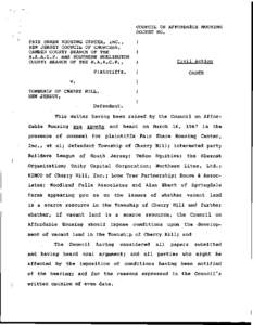 COUNCIL ON AFFORDABLE HOUSING DOCKET NO. FAIR SHARE HOUSING CENTER, INC., NEW JERSEY COUNCIL OF CHURCHES, CAMDEN COUNTY BRANCH OF THE N.A.A.C.P. and SOUTHERN BURLINGTON