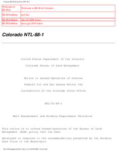 Colorado BLM Oil and Gas NTL-88-1