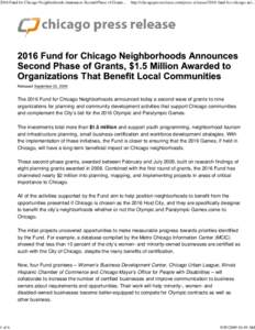 2016 Fund for Chicago Neigh...