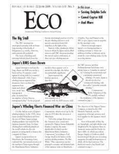 REPUBLIC OF KOREA · 22 JUNE 2005 · VOLUME LVII · NO. 3  ECO In this issue ... ➢Saving Dolphin Safe