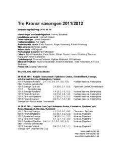 Tre Kronor säsongen[removed]Senaste uppdatering: [removed]Utvecklings- och landslagschef: Tommy Boustedt
