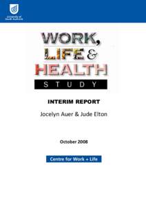 INTERIM REPORT  Jocelyn Auer & Jude Elton October 2008