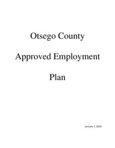 Otsego County Approved Employment Plan January 7, 2014