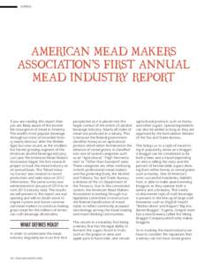 AMMA  AMERICAN MEAD MAKERS ASSOCIATION’S FIRST ANNUAL MEAD INDUSTRY REPORT