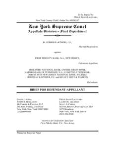 To be Argued by: PHILIP ALLEN LACOVARA New York County Clerk’s Index No[removed]New York Supreme Court Appellate Division – First Department