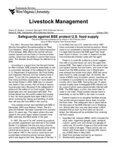 Safeguards against BSE protect U.S. food supply