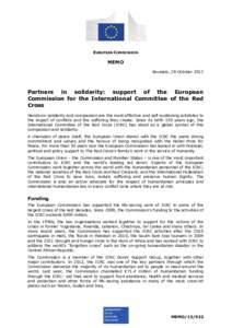 EUROPEAN COMMISSION  MEMO Brussels, 28 October[removed]Partners in solidarity: support of the European