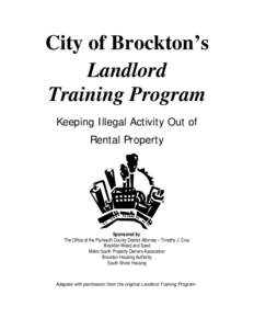 City of Brockton’s Landlord Training Program Keeping Illegal Activity Out of Rental Property