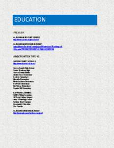 EDUCATION PRE K & K: GLASGOW HEAD START CENTER http://www.casoky.org/head-start GLASGOW MONTESSORI ACADEMY